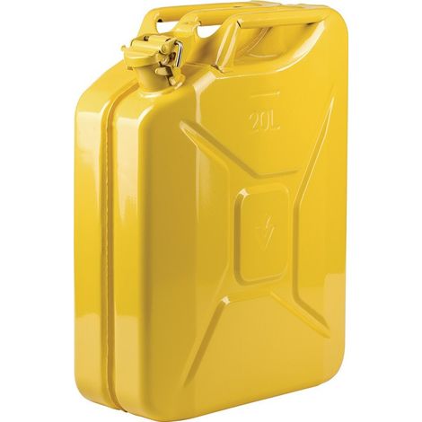 Tanica carburante 20l giallo zinco RAL 1018 lamiera d'acciaio L345xP165xH470mm VALPRO