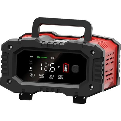 Chargeur de batterie de voiture, fonctionnement automatique, compatibilité multi-batteries, 20A 10A 12V 24V (1/2)