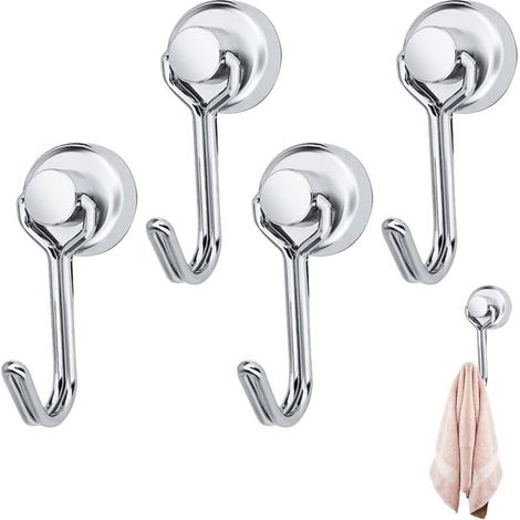 CCYKXA 5 Stück Magnethaken, Magnethaken für Kühlschrank, Magnethaken, Leistungsstarker Magnethaken, Superstarke Magnete mit Haken, Hochleistungs-Magnethaken, Silberner Magnethaken (1/5)