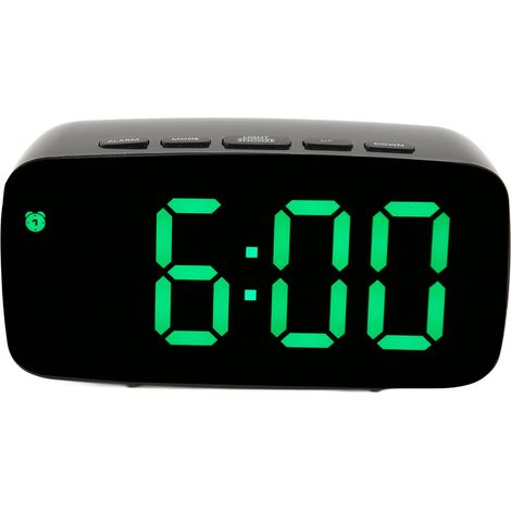 Réveil miroir avec grand écran, réveil numérique, horloge électronique LED, idéal pour une table de chevet ou une chambre. (1/5)