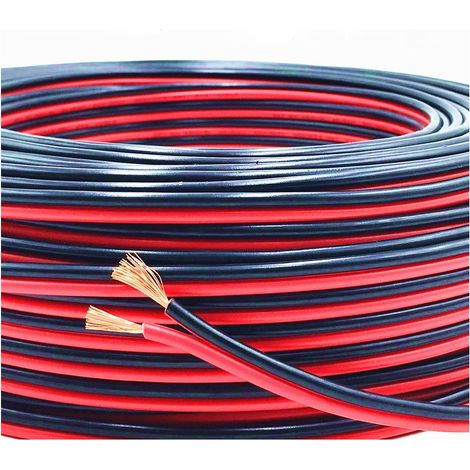 Cable Eléctrico Plano Manguera 2x0.5mm² para Tiras LED Monocolor a metros Negro (1/2)