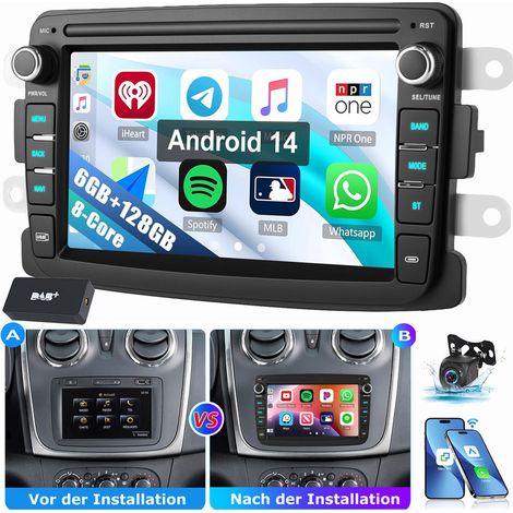 Autoradio 8 cœurs pour Renault Dacia Duster Dokker Lodgy Sandero Android 14 GPS BT CarPlay 6+128G DAB CAM (1/5)