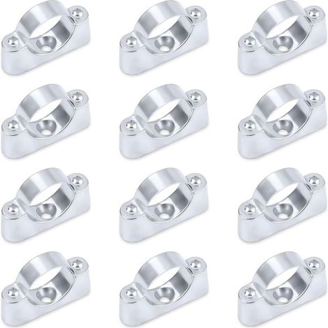 Lot de 12 supports muraux pour tuyaux d'un diamètre extérieur de 25 mm Fixation de tuyau Collier de serrage pour montage mural/au plafond Colliers de serrage pour tuyaux d'eau En métal PVC (1/5)