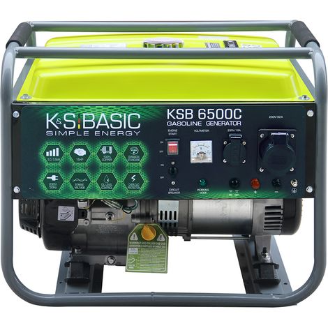 KS BASIC 6500C Generador de energía Generador de energía de gasolina Generador de energía de emergencia 5500 vatios (1/5)
