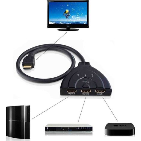 Ladron conmutador HDMI de 3 puertos - 3 port switch HDMI 1080P PS3 XBOX HDTV (1/2)