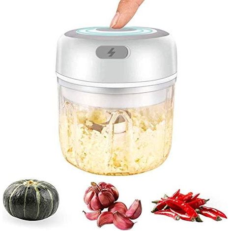 Hachoir à ail électrique, presse-ail sans fil, hachoir à oignons, mini robot culinaire, coupe-ail portable, mixeur étanche, broyeur avec port USB (1/5)