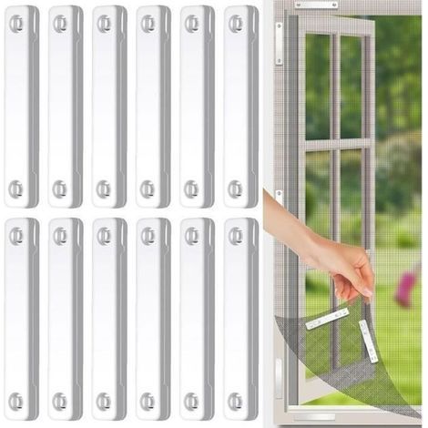 Clips Magnétiques Aimants pour Moustiquaires: 12 Pièces Aimants pour Moustiquaire de Fenêtre, Clips Magnétiques pour Ecran de (1/4)