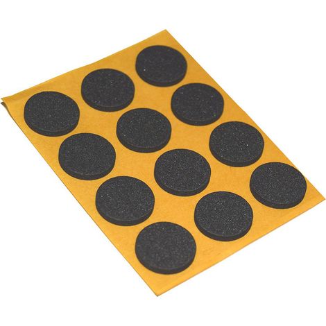 Antiscivolo "Mussit" tondi in EPDM adesiva nera Ø 20 mm. - spessore 2,5 mm. - 12 pz.