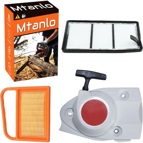 1 - Démarreur à Rappel - Filtre à Air - Pour Tronçonneuse Béton Stihl TS410 TS420 TS480I TS500I - Pièce de Rechange Robuste - Noir - 15x10cm (1/5)