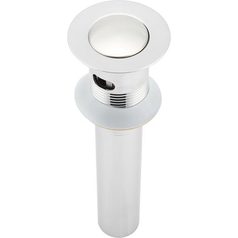 Waschbecken mit verchromtem Edelstahl-Ablaufgarnitur mit Klick-Klack-System, 1/4"-G1-Anschluss, Überlauf und Pop-up-Ablaufhahn (1/5)