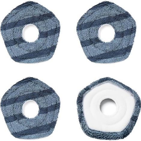 4 almohadillas de fregona compatibles con aspiradoras robot Eufy X10 Pro Omni Eufy X9 Pro, Almohadillas fregona suaves, lavables reutilizables (1/5)