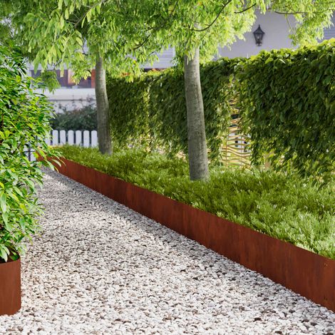 Teenpull – Raseneinfassung 10 pcs 103 x 30 cm Stahl Rostig (1/5)