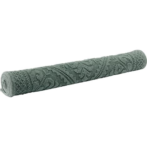 Tapis de Bain en Coton Couleur Thym 54 x 64 cm - Tissage Jacquard à Motifs Arabesques - PANGIVO