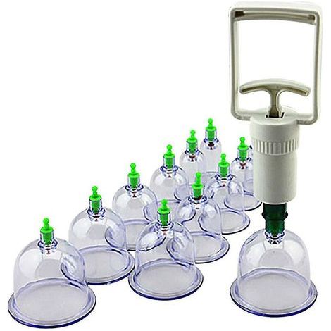 Cupping Set Professional Chinese Acupoint Cupping Massage Set 12 Cups (1/5)