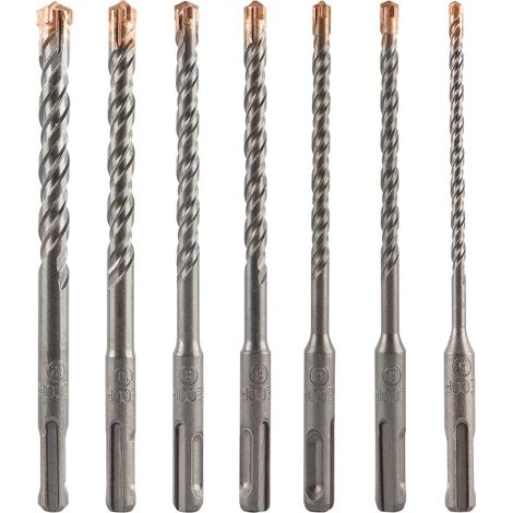Forets à Béton, 7PCS (5 mm12x160 mm) Foret Carrelage, Foret SDS Plus avec 4 pointes en pointe en carbure de tungstène, Forets SDS-PLUS pour Perforateurs-FS21507 (1/5)