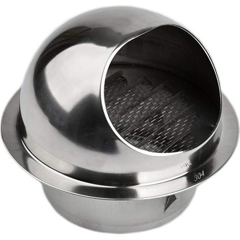 Rejilla de ventilación de 150 mm, rejilla de ventilación de acero inoxidable de alta calidad, rejilla de ventilación exterior con mosquitera, protege la fachada y evita la entrada de aire frío / Rejil (1/5)