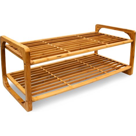 Zapatero moderno almacenamiento para 6 pares 75 x 33 x 33 cm de bambú natural 130005118 (1/4)