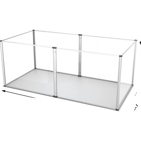Haustier-Spielzaun, wasserdichte Basis, multifunktionales Design, 124x63x40cm (1/2)