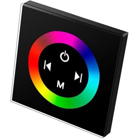 BUNTHAUS Télécommande tactile LED RVB 12V 24V 288W Panneau de contrôle verre trempé 4 broches Compatible bandes lumineuses couleur changeante (1/5)