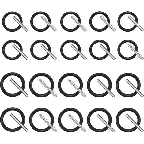 Lot de 20 paires de joints toriques et broches de rechange, bagues à impact et broches de douille en caoutchouc pour échafaudages à douille, clé à choc, nettoyeur haute pression (2 tailles) (1/5)
