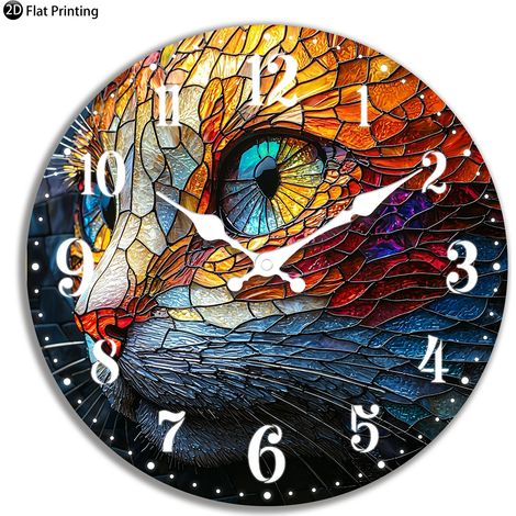 Horloge murale silencieuse en bois (10 pouces), horloge analogique à quartz en forme de rose, convient pour la chambre et la salle de bain. (1/5)