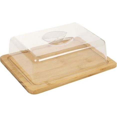VITA PERFETTA Plateau à Fromage en Bambou et Cloche - Boite à Fromage en Bambou, Parfait pour Déjeuner, Repas, Pique-Nique, Cuisine