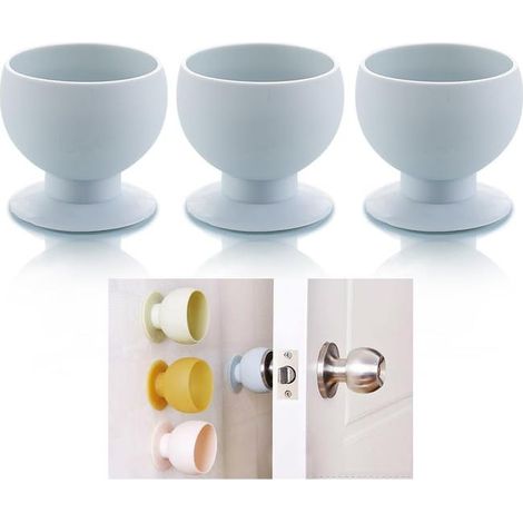 3 pcs Protection Murale en Silicone pour Poignées de Portes Coussin Anti-Collision et Amortisseur de Bruit, pour Fixer Derrière Les Portes Murs (1/5)