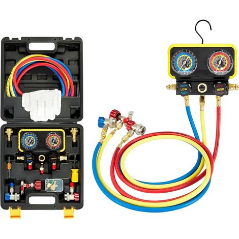 Manomètre pour Clim Voiture pour réfrigérant R1234yf R134a R404a (1/5)
