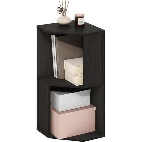 Étagère d'angle À 3 Niveaux, Rangement, Présentoir Bibliothèque, Salon/Bureau, Expresso (1/5)