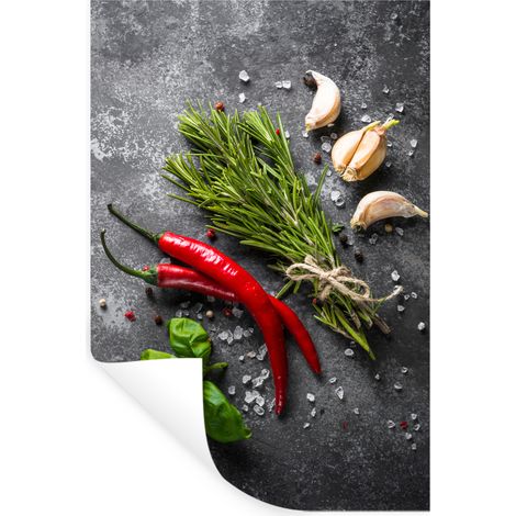 Wall Sticker Pepper - Herbs - Spices - Concrete 80x120 cm
