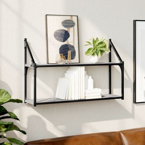 Estantería de pared madera ingeniería gris Sonoma 80x21x51 cm vidaXL