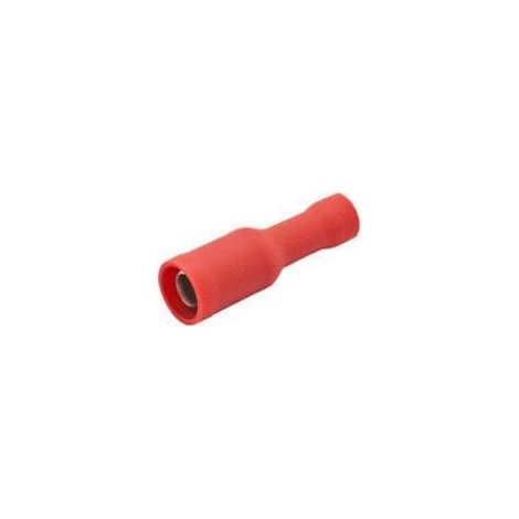 Terminal Cilindrico Hembra 4mm Aislado ROJO Cables 0,5 A 1,5mm  ST-050/R