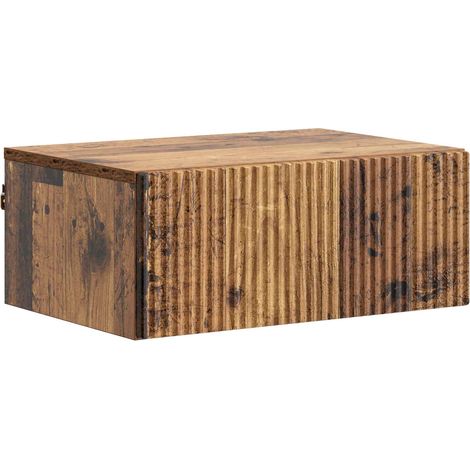 Mobiletto da notte a muro Legno antico 49 x 34,5 x 20 cm vidaXL