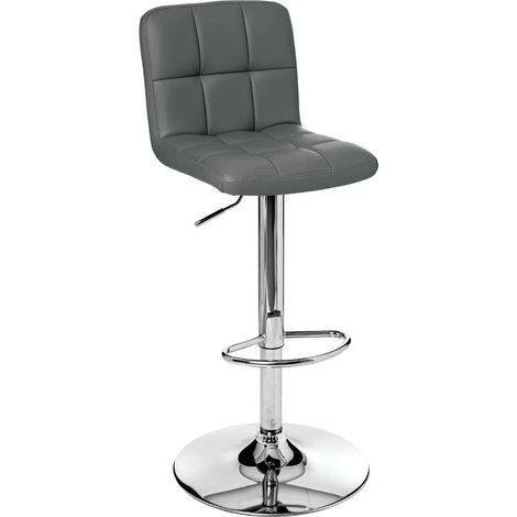 Tabouret de Bar Design Simili-Cuir Gris Delek (1/4)