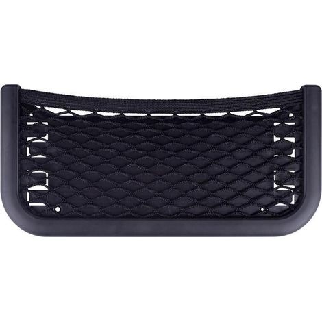 Filet de Rangement Autocollant, Filet Rangement Voiture Pochette Stockage, Multifonctionnel Auto-adhésif en Filet pour permis de Conduire, véhicules, Maison, avec vis et élastique(Noir) (1/5)