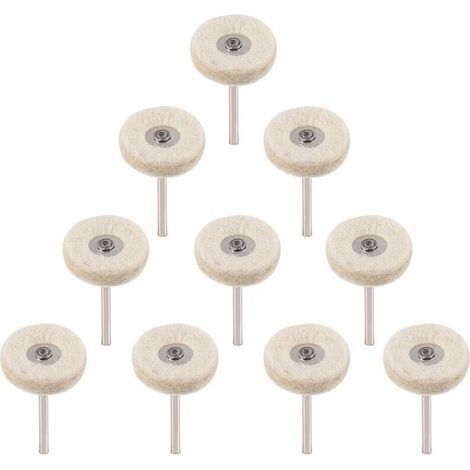 10Pcs Roue de polissage 25mm Laine Feutre Polissage Roues Foret Grinder Roues Brosses Outil Rotatif Avec Poignée (1/5)