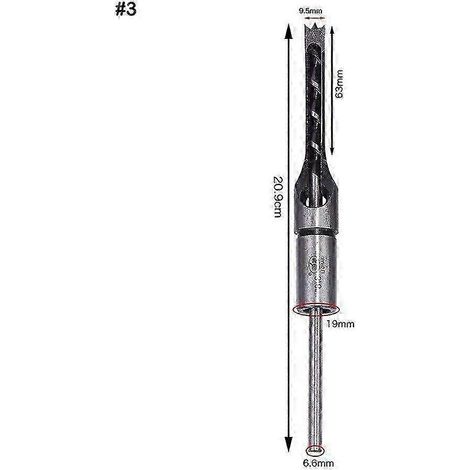 Ensemble de 4 forets à bois carrés avec adaptateur pour trous carrés de 6 à 13 mmA03 9.5MM (1/5)