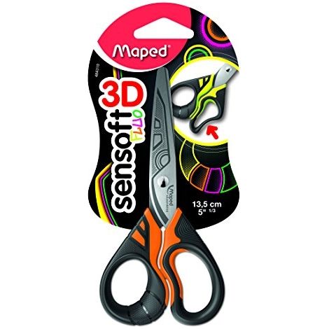 MAPED SCHERE SENSOFT 3D FLUO, RUND, LÃNGE: 135 MM 484310