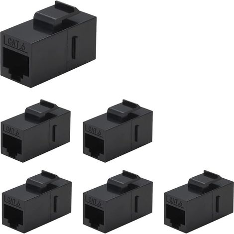 6 Pièces Cat6 RJ45 Coupler, Ethernet Coupler, Cat6 RJ45 Keystone Jack, Femelle à Femelle (1/5)