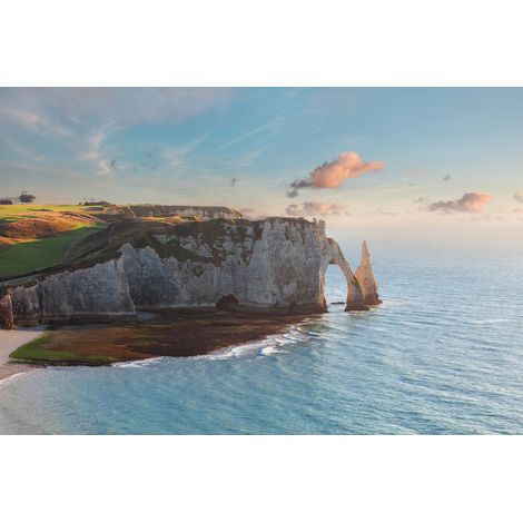 Tableau sur toile lever de soleil Etretat 65x97 cm - Impression sur Toile Murale Décorative - Image imprimée en HD sur Toile - Toile sur Châssis en Bois FSC - Fabriqué en France (1/4)