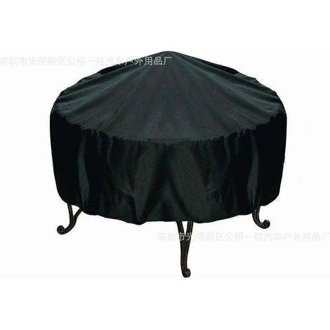 Housse de barbecue ronde/carrée résistante à la chaleur, à la pluie et à la poussière, en tissu 210D, noire à l'extérieur et argentée à l'intérieur. (1/5)