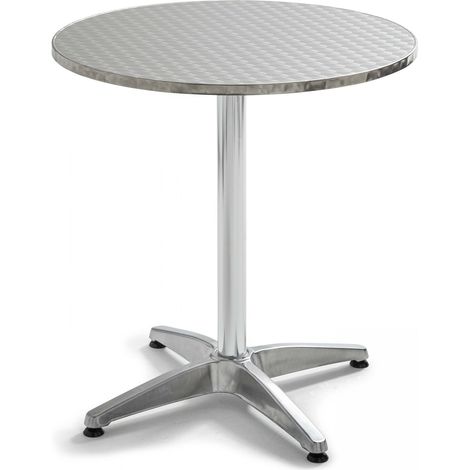 Table ronde inclinable en inox gris