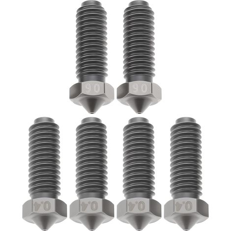 Set of 6 Hardened Steel Nozzles (4 x 0.4 mm and 2 x 0.6 mm) Compatible with Anycubic Kobra 2, Kobra 2 Pro and Kobra 2 Neo (1/5)
