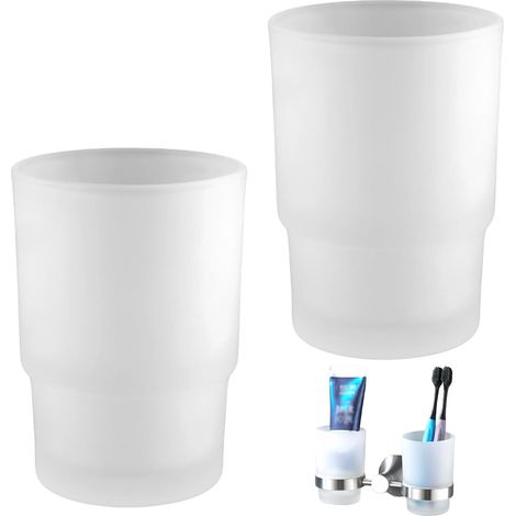 Ensemble de 2 Pièces 200 ML Gobelets à Dents en Verre Satiné (1/5)
