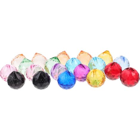 20pièces Pendentifs Cristal Forme De Boule Décoration Suspendue pour Lustres Et Fenêtres (1/5)