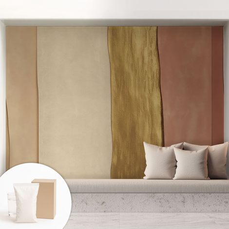 Papier peint décoratif avec colle pour salon, chambre à coucher et bureau – Design moderne et facile à poser Bandes ondulées 208x146 cm (1/5)