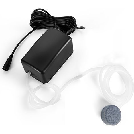 Ortviai Pompe à air solaire pour bassin et aquarium extérieur – 0,8 L/min, panneau solaire monocristallin 5 V / 2,5 W, noir (1/5)
