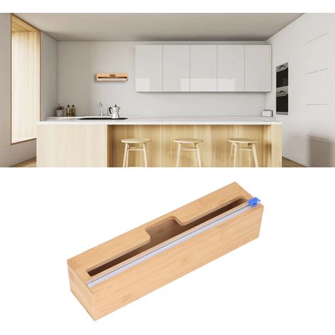 Distributeur d'emballage avec coupe-film pour papier aluminium et film étirable boîte de rangement murale pour tiroir de cuisine (un compartiment) (1/5)