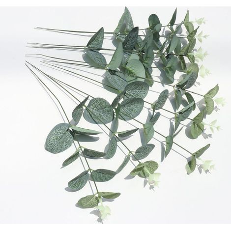 Feuilles Verdure Artificielles D'eucalyptus Silver Dollar Vert Eucalyptus Feuilles Eucalyptus Argent Artificiel Simulation Feuilles D'eucalyptus Vertes pour Fête Jardin Maison Décoration 12 Pcs (1/5)