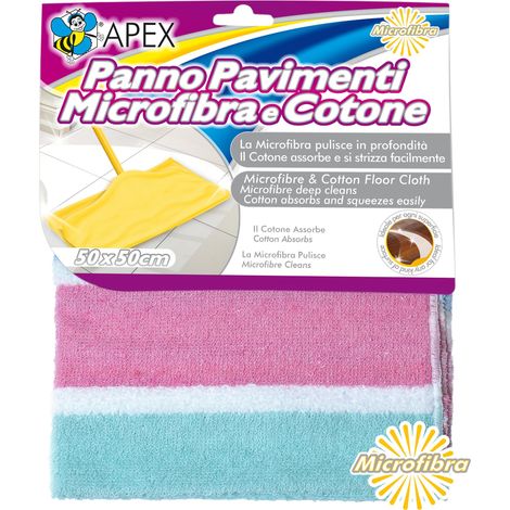 Strofinaccio Pavimento Cotone con Microfibra Apex 50 x 50 cm 15 Pezzi (1/2)